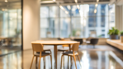 Modern meeting room with round table and chairs office interior