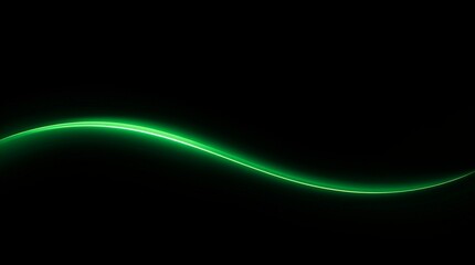 Green Light Wave on Black Background