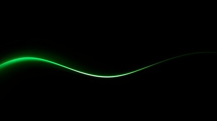 Green Light Wave on Black Background