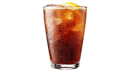 Refreshing long island iced tea cocktail with lemon slice is a perfect drink for a hot summer day