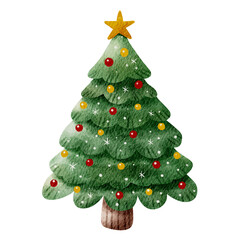 Watercolor Christmas Tree ornament, Christmas illustration