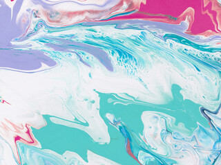 Abstract fantastic creative hand painted background, brush and marble texture, abstract ocean, acrylic painting.