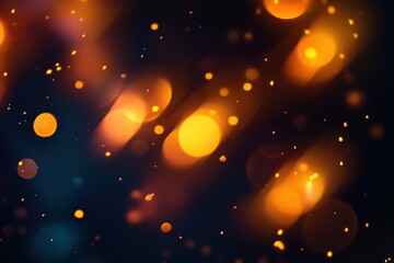 A vibrant abstract image featuring glowing orbs and light streaks in warm hues against a dark background.