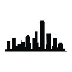 Fototapeta premium ity Skyline Silhouette – Minimalist Black Icon of Urban Architecture and Metropolitan Landscape