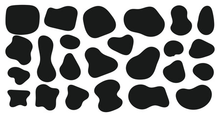 Fototapeta premium Clean Abstract Fluid wavy round forms and soft liquid doodle elements. 