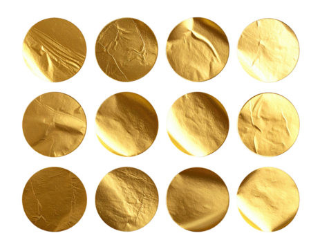 Glistening gold circles, textured and arranged neatly