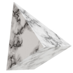 Luxury White Marble Geometric Triangular Prism Isolated Object