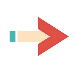 A vibrant arrow graphic pointing right, symbolizing direction and progress in a digital context