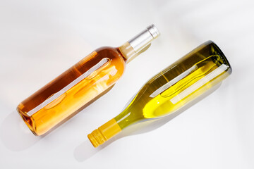 Naklejka premium Different wine bottles on white background