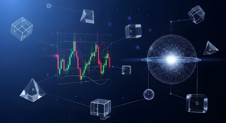 finance candle stick global digital network data analysis