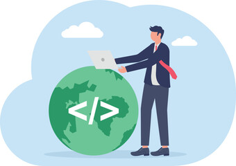 illustration of creating programming systems for global or international business scale
