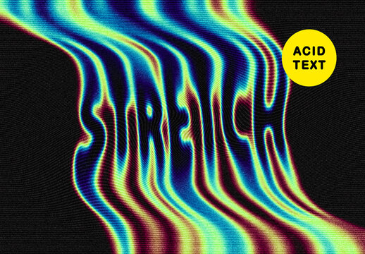 Acid Stretch Text Effect Mockup