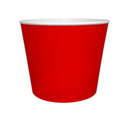 Empty red paper bucket for fried chicken isolated © Supachai