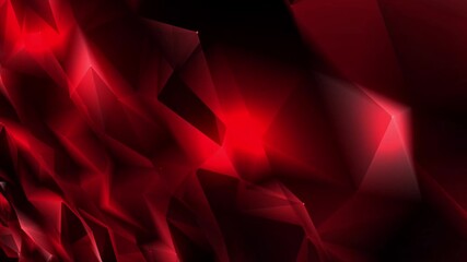 Abstract red  polygonal geometric shapes 3d animation - Powered by Adobe