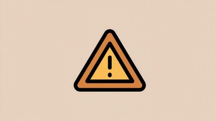 Minimal Caution Icon concept. Warning sign with an exclamation mark in a triangular shape.