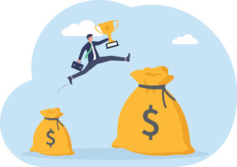 illustration of efforts to gain more profit and business benefits
