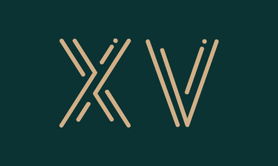 XV X xv initial logo | initial based abstract modern minimal creative logo, vector template image. luxury logotype logo, real estate homie logo. typography logo. initials logo