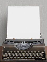 vintage typewriter with blank paper