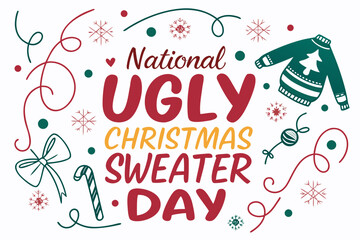 NATIONAL UGLY CHRISTMAS SWEATER DAY vector illustration 