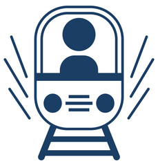 Business Process Leadership Icon vector. Isolated dark blue symbol for management, progress, strategic direction, or project roadmap on a transparent background