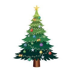 Festive Flat Christmas Tree Decoration