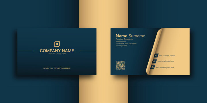 Business card design template, modern minimalist simple professional visiting card design template