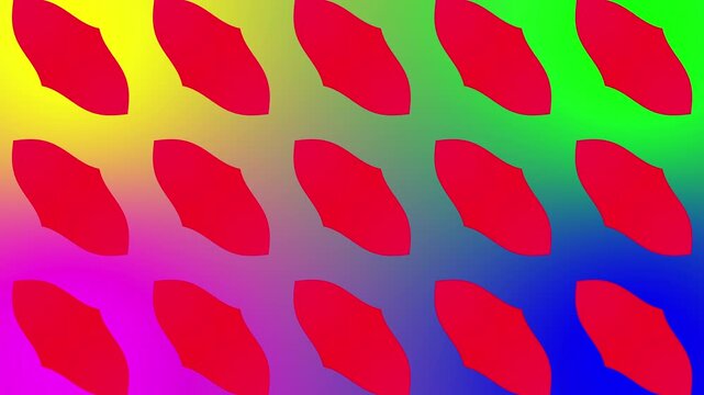 Red and green abstract petal pattern with soft gradient background