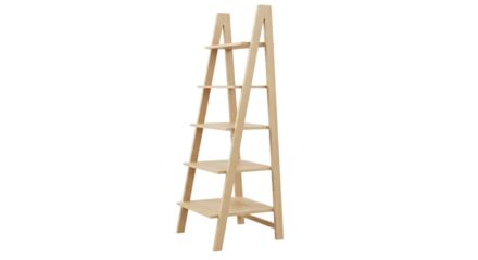 Wooden ladder shelf for home storage