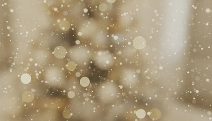 Soft cream and gold light particles glowing gently with blurred holiday ambiance background