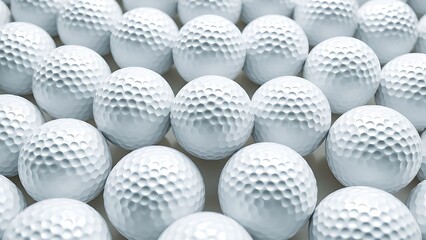 dimple. Multiple golf balls arranged in a detailed pattern on a white surface. product launch decks, UI/UX mockups, designed for data visualization dashboards and holographic UIs.