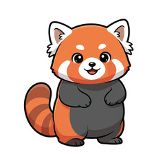 Naklejka premium Cute cartoon red panda character illustration