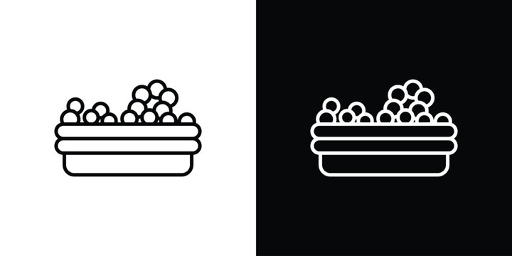 Ball pit icon on white background - editable stroke vector illustration eps10