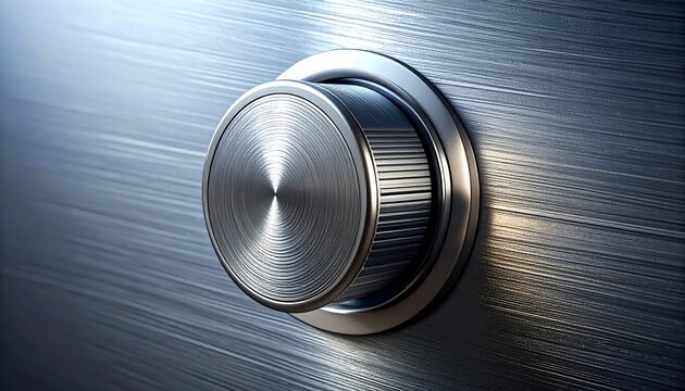 Close-up of a metal safe dial for security and protection.