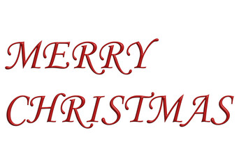 Red 3D Merry Christmas text.