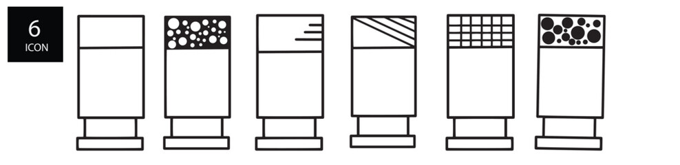 Vector icon set flat simple microphone, microphone set isolated vector