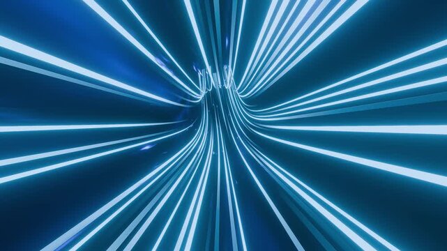 light blue tunnel lines light abstract animation looping. mobile and social background suitable