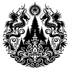 Dragon dynasty silhouette