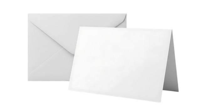 Blank white greeting card with envelope