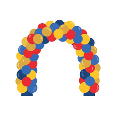Colorful balloon archway decoration for party entrance and celebration entrance Vector, illustration