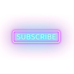 Neon Subscribe Button Glowing with Vibrant Colors.