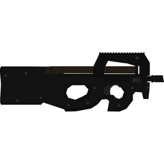 Black Submachine Gun With Transparent Background Isolated On White Isolated Object Illustration Isolated Firearm Military Weapon