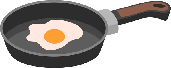 Fried Egg in Frying Pan Illustration