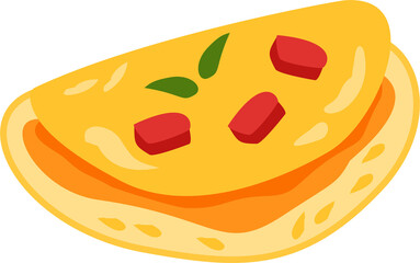 Egg Omelette with Tomato and Basil