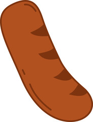 Grilled Frankfurter Sausage Illustration