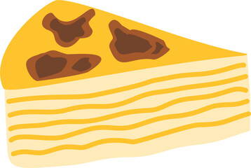 Spanish Omelette with Potato and Egg Illustration