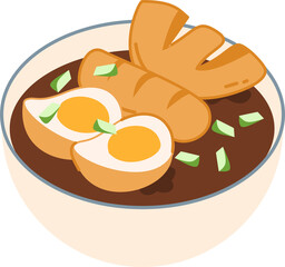 pempek illustration asian cuisine food