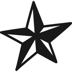 Black Star Shape Outline Graphic Illustration Isolated on White Background Simple Geometric Design