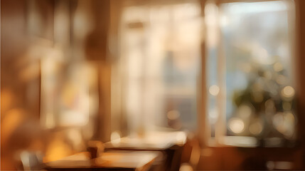 Warm interior scene with soft light and blurred objects abstract