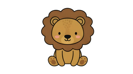 Sitting Cute Lion Illustration
