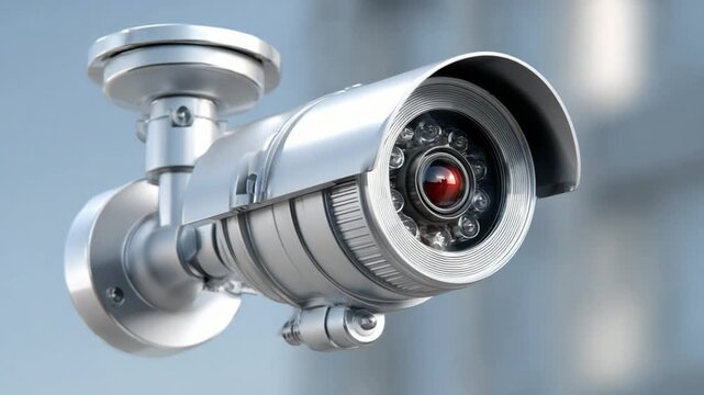Surveillance Camera: A high-tech surveillance camera, poised to ensure security, it symbolizes vigilance and protection in a modern world.